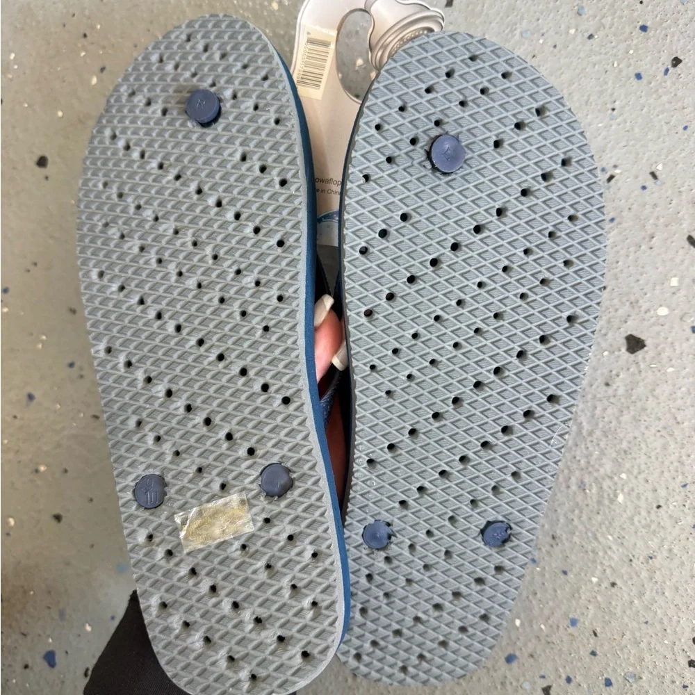 Aqua Flops Navy Blue Textured Flip Flops